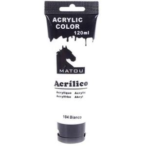 MATOU ACRYLIC COLOR 마뚜 아크릴물감 (104 흰색) 120ml 6개 (WE89C44)