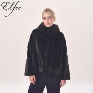 [방송에서만장기무이자][진도]풀스킨 휘메일밍크 후드 코트(블랙)