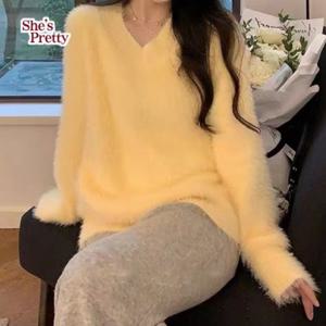 [쉬즈프리티] 럽프브이넥니트_여성겨울니트