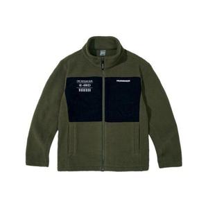 [험머]H2 남성 그래픽 로고 보아 플리스 본딩 집업 자켓 카키