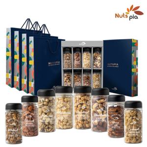 [넛츠피아] 견과류 8구 프리미엄 추석 명절 선물세트 7호 (쇼핑백 포함) X 4박스