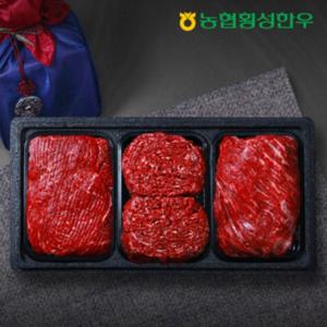[농협횡성한우] 1등급 어사품 횡성 모듬정육세트 1호 1.2kg (국거리1팩+불고기1팩+산적1팩) /팩당400g