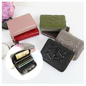 DK16 로고 가죽 카드지갑 여성 명함 지폐 동전 파우치 (WAD9827)