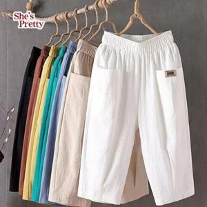 ★타임특가★  [쉬즈프리티] 레미앙7부크롭린넨팬츠(밴딩)