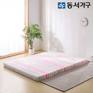 동서가구 허니셀 폼 극세사 3단 접이식 편백황토숯 토퍼 매트 8cm MS DF644918