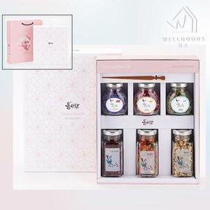 갤러리아_[웰굿]프리미엄 꽃차 6종 선물세트(꽃차6,차집게)(+선물박스,쇼