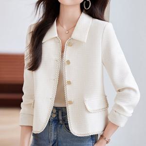 [블랙퀸] 나린 카라 금장 트위드 자켓 blk003011