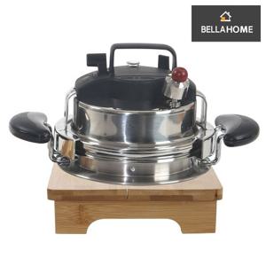 [벨라홈] IH 압력밥솥+나무받침대+나무뚜껑 국내산