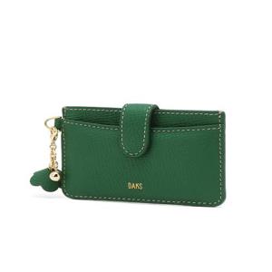 닥스 액세서리 [ZALEA] 젤라 그린 소가죽 플라워 참장식 카드지갑  (DCHO6E020E2)