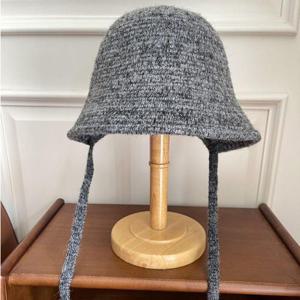 여성 겨울 니트 끈 모자 무지 벙거지 따뜻한 데일리 WFL4B81