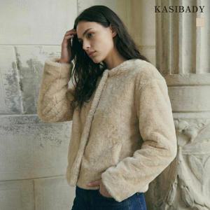 카시바디 미니멀 faux퍼 자켓