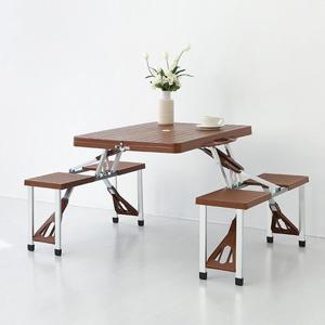 마켓비 캠폴 야외 접이식테이블 4인세트 의자일체형