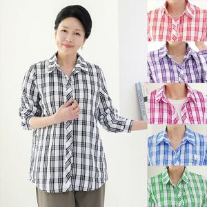 [엄마옷 로즈맘] 화민체크카라블라우스