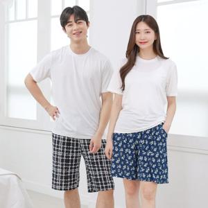 1+1 2매  플라워 냉감 5부 파자마