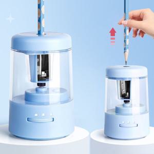 자동 연필 깎이 깍이 전문가용 심조절 전동 4B 색연필  학용품 블루 P584