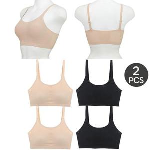 [제임스딘]제임스딘 심리스브라 브래지어탑 탑브라 끈 무봉제 노와이어 메쉬 후크없는 여름 브라자 2장