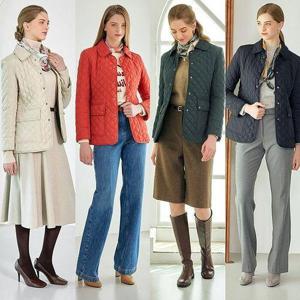 [에꼴드파리](매장판매동일) 25FW  다이아몬드 퀼팅 자켓 + 스카프