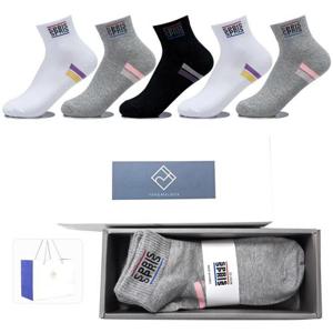 [스프리스]스프리스 5켤레구성 여성용 양말선물세트 SP1010 쇼핑백 캐주얼 단목
