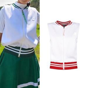 보스케 여성 여름 골프웨어 골프 배색 시보리 데일리 집업 조끼 L240763