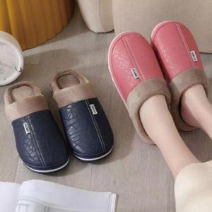 남성 여성 레자 겨울 털 슬리퍼 방한 거실화 사무실(WFFW3O1)