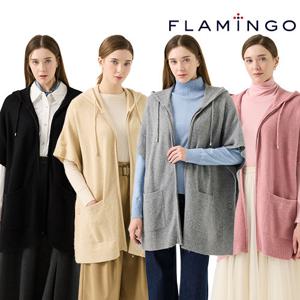 [봄특가][후라밍고] PRE-SPRING 울 블렌디드 후드 케이프 니트 코트 1종