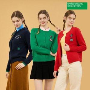 [베네통]25FW 최신상 울 혼방 카디건 2종, 여성