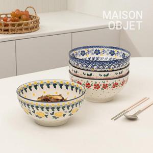 프라카 폴란드풍 도자기 면기 4P 세트