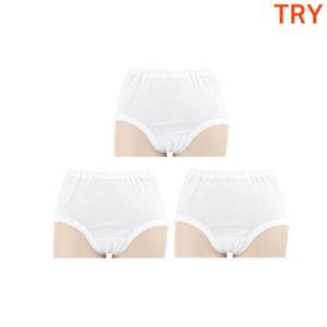 [TRY]여성 T여삼각 백색 팬티3매세트 면100화이트[4390]
