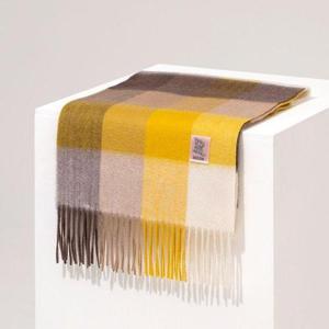 갤러리아_RECLOW LAND 캐시미어 100% 체크 머플러 옐로우
