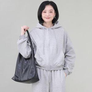 [애비뉴투지]엄마옷 기모 후드 지퍼 오픈 주머니 여성 긴팔 티셔츠 츄리닝 트레이닝 통바지 세트 H12334
