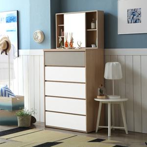 트리플 속깊은 와이드 5단 서랍장+수납거울