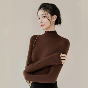 [JHQRFCK1_4B]여자 여성반목티 피치기모 긴팔 반폴라티