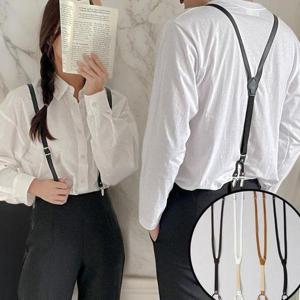 [다잇템_패션]여자 끈 서스펜더 레더 벨트버클 연인 멜빵