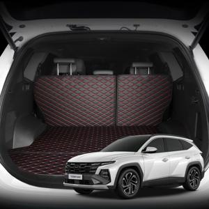 Brov 현대 투싼 퀼팅패턴 트렁크매트 자동차 차박 바닥+등받이 suv 세트