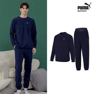 [푸마 언더웨어][푸마바디웨어] 푸마 양면 기모 남성 플리스 셋업 2종 네이비