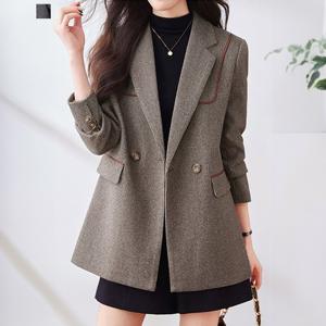 [페이릿] [~88까지]쿠라 더블버튼 잔체크 마이 자켓