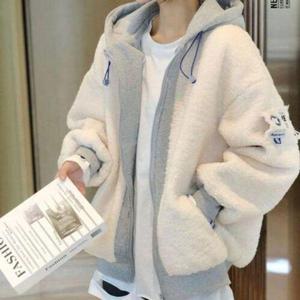 [끌레아]여성 뽀글이 양털 후드 집업 점퍼 봄 가을 아우터 간절 기아 후드집업 루즈핏 자켓