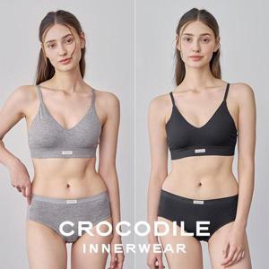 [크로커다일] 에브리핏 소프트 브라렛+팬티 4종세트 멜란지그레이 블랙 CDW5O2122_T