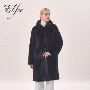 [방송에서만장기무이자][진도]풀스킨 휘메일밍크 후드롱코트(블랙)