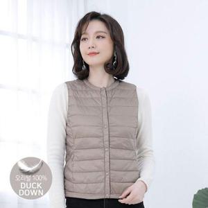 [애비뉴투지]엄마옷 포근포근 경량 오리털 여성 가을 겨울 패딩 조끼 빅사이즈 V09044 50대 60대 중년여..