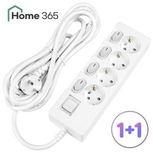 [홈365] 1+1 국산 개별멀티탭 4구 5m / 16A 접지 멀티콘센트