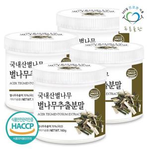 [푸른들판] 국산 벌나무 추출 분말 160gx4통 간편한 산겨릅나무 산청목 가지 추출물 산천목 가루 차