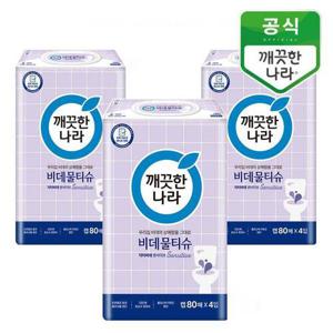 [깨끗한나라]비데물티슈 닥터비데 센서티브 캡형 80매 12팩