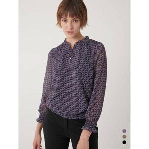 갤러리아_올리비아로렌 프린트 스모킹 블라우스 VOCNL3F7211