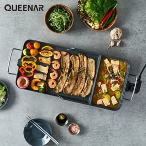 세 가지 요리를 동시에 퀸나 3in1 마블 와이드 전기그릴 멀티 고기불판