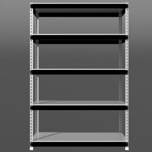 [컬러믹스 앵글선반] 폴던스랙 900 400 높이 1800 5단 앵글 1.6t + 고급코팅상판