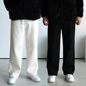 [코아라]겨울 골덴 키작남 기모바지 남자 일자통 밴딩팬츠