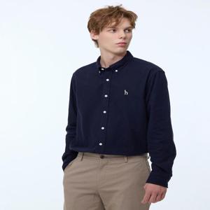 헤지스 남성 [스테디셀러] 네이비 버튼다운 면 긴팔캐주얼셔츠  (WHSH4D502N2)