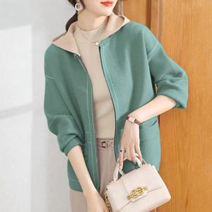 ★BEST★[무드무드] 미카 후드 스티치 울 니트 집업