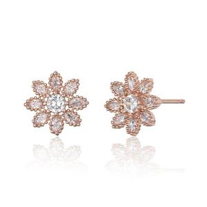 [끄란느] 실버 눈꽃 큐빅 포인트 귀걸이 C24EB329